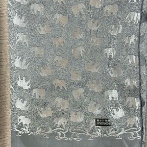 Elegant Elephant Patterned Silk Scarf